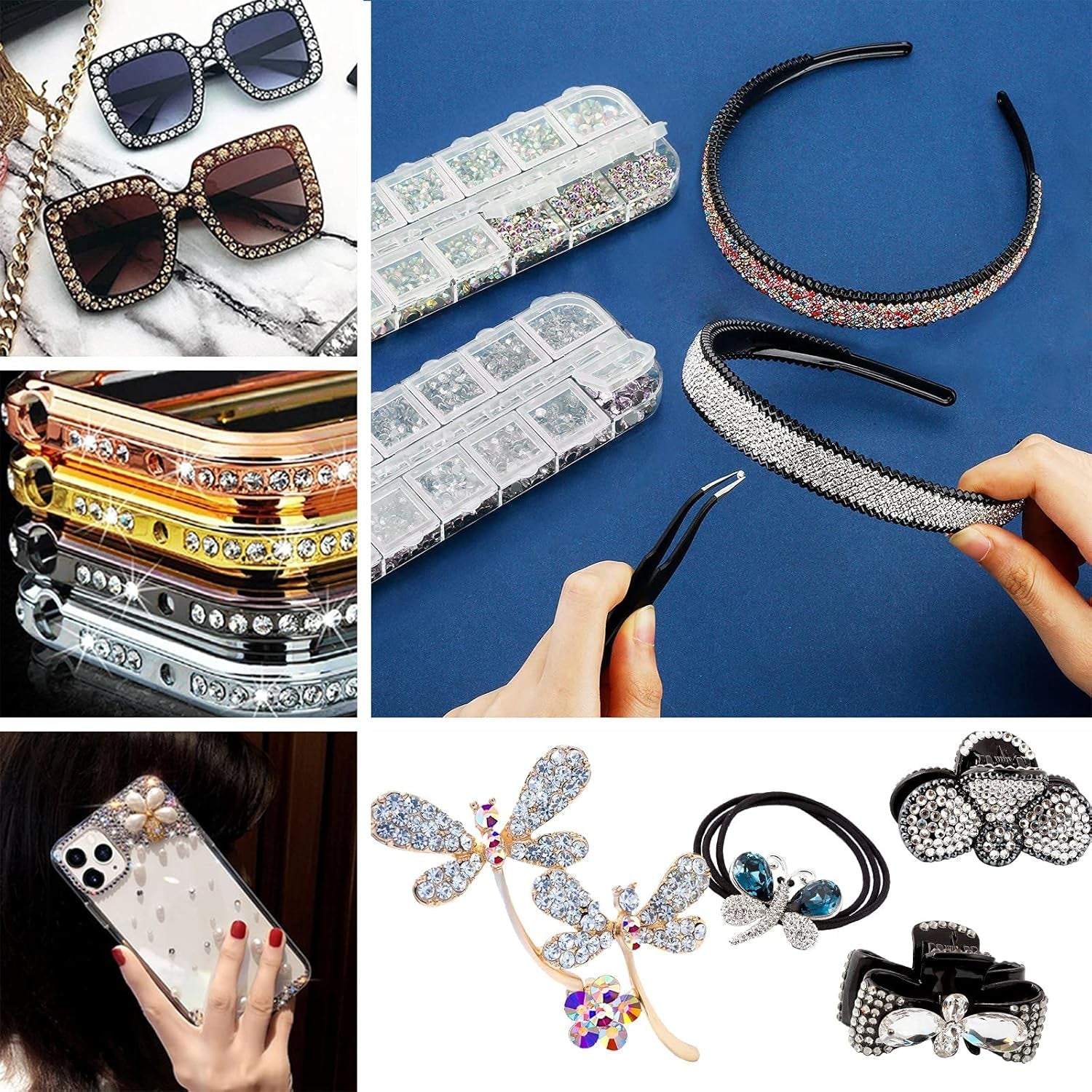 ANGNYA 4000 Stück Strasssteine ​​​​Nägel Nail Art Strasssteine ​​​​Dekorationen Nagelsteine ​​​​Für Nail Art Zubehör Und Klare Kristall Strasssteine ​​​​Handwerk Mit Pick up Pinzette Und Strass Picker Dotting Pen…
