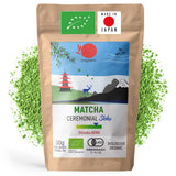 ORIGEENS BIO MATCHA CEREMONIAL GRADO "SHIKA" - Té Japonés Orgánico de Shizuoka - Matcha Latte/Usucha - Bolsa de Recarga de 30g - Té Verde Matcha Orgánico de Grado Ceremonial en Polvo
