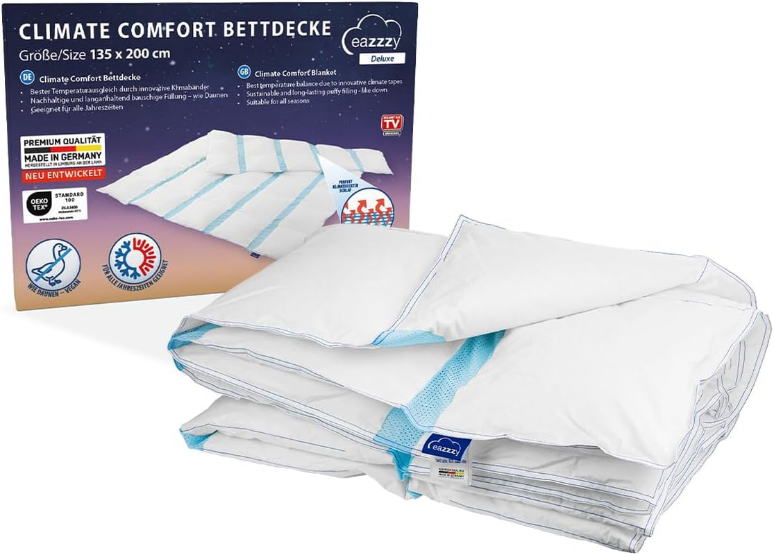 Genius Eazzzy Edredón Climate Comfort 155 x 220 cm, edredón ligero a prueba de fibras para todas las estaciones, edredón transpirable, temperatura agradable para dormir, edredón para todas las estaciones Edredones y edredones Naty Shop Título predeterminado