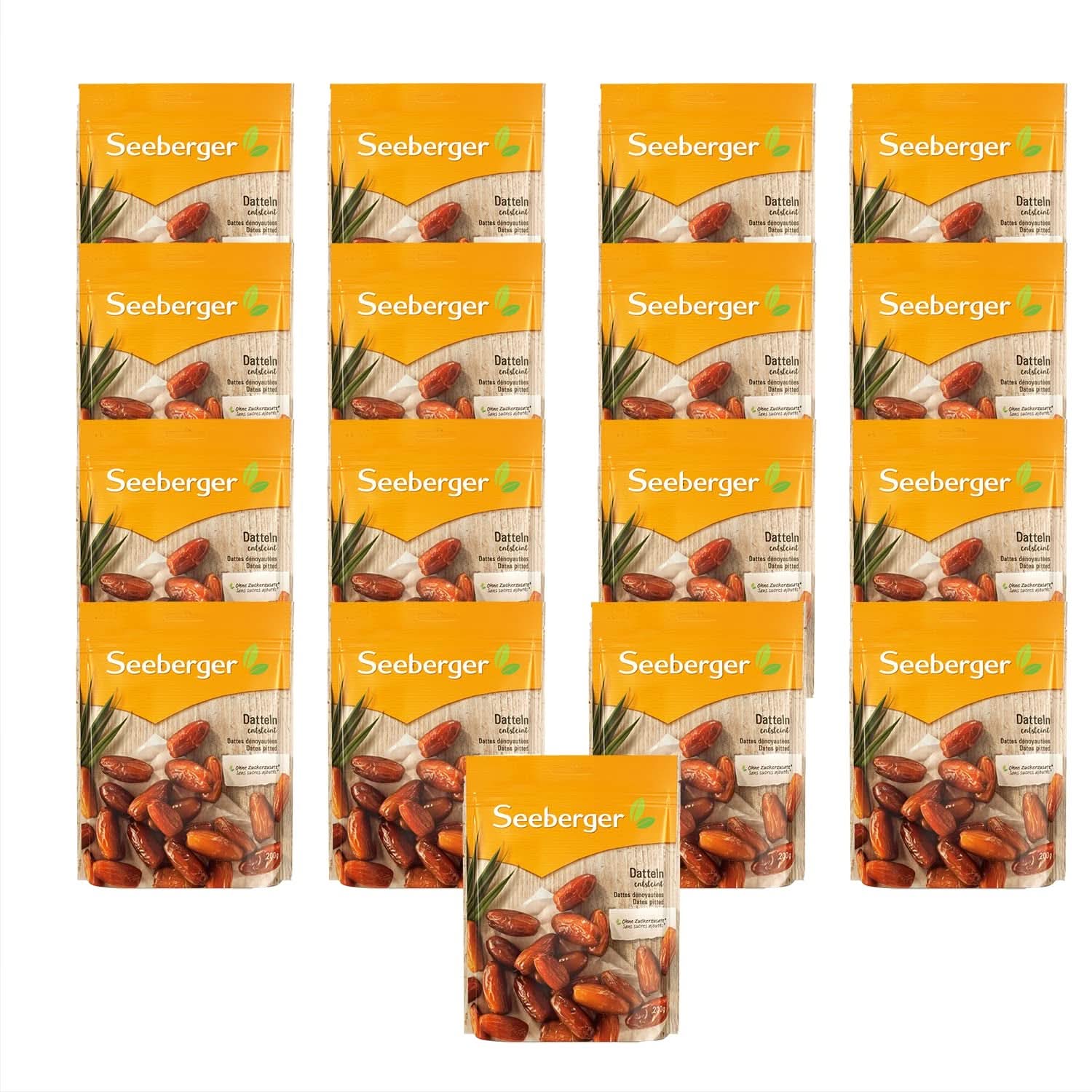 Seeberger Dátiles dulces con miel, de pulpa cremosa, 13 x 200 gramos Productos deshidratados Naty Shop