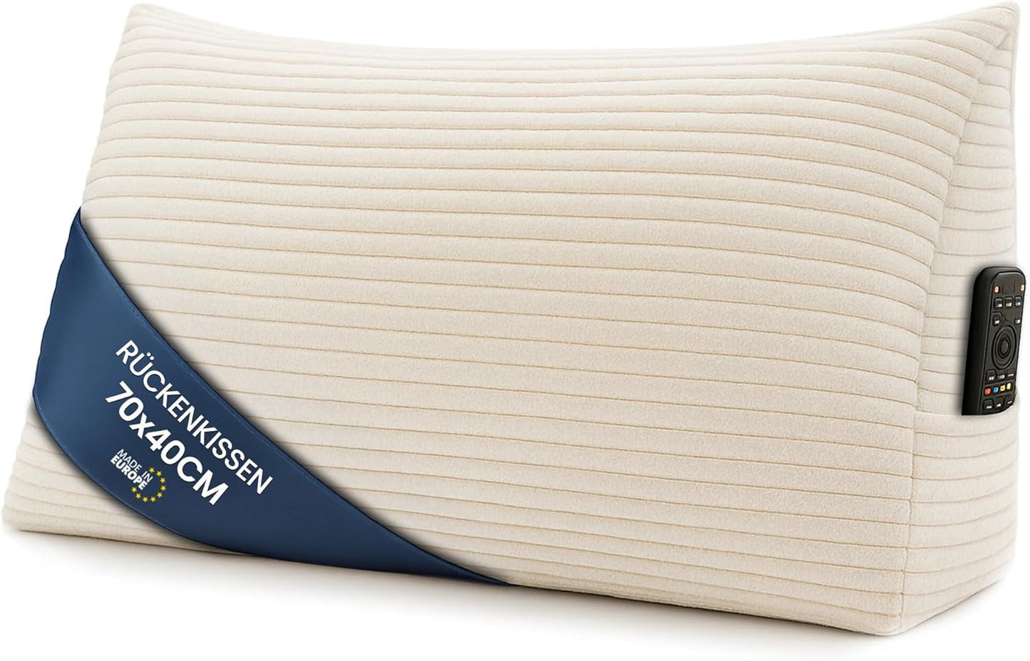 Almohada de plumas, cojín de respaldo, almohada de terciopelo, ancho 70 cm - almohada de lectura para cama, sofá y sofá, almohada de sofá grande, almohada de pared, almohada de sofá, almohada de lectura, almohada de respaldo, gris claro