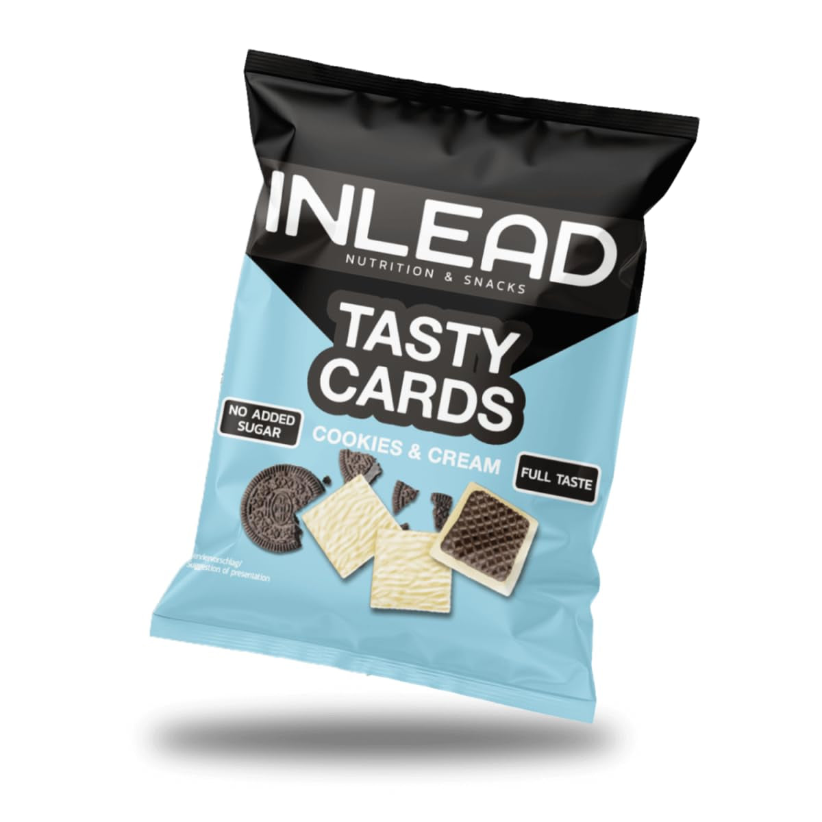 Tasty Cards - Galletas de chocolate sin azúcar con relleno cremoso | Mimos conscientes por sobres | Merienda baja en calorías - 3 x 52 g (galletas de crema)