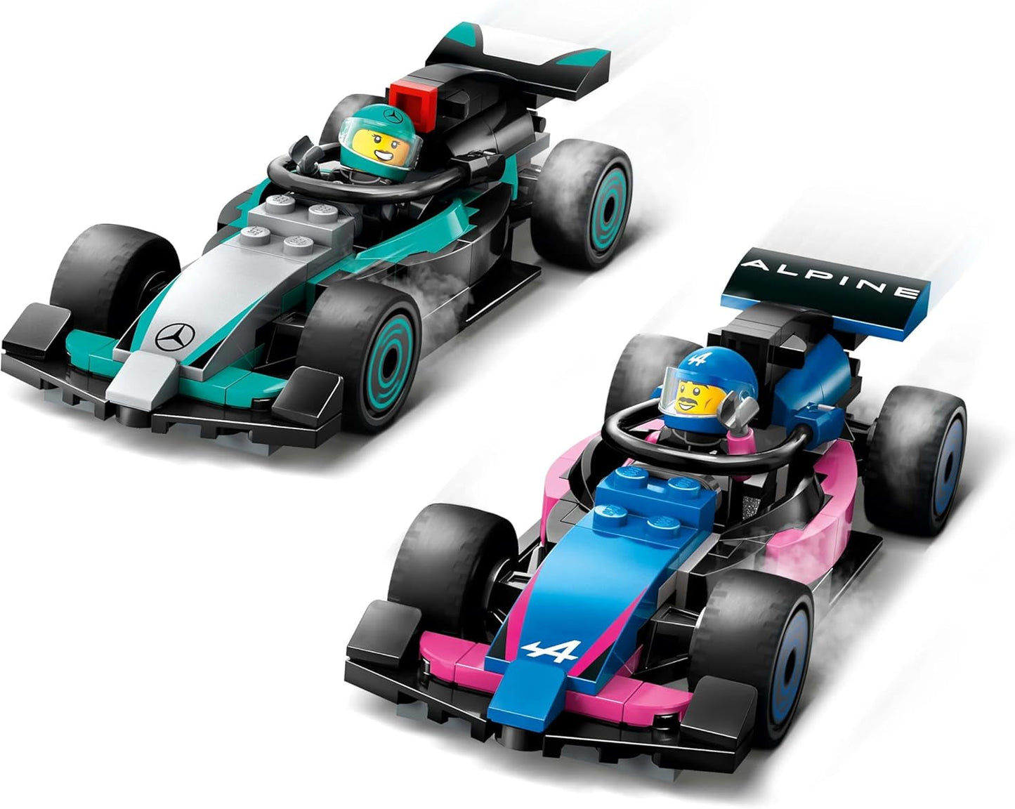 LEGO City Garaje de F1 con Mercedes-Amg y coches de carreras Alpine - Coche de carreras de Fórmula 1 con 2 conductores y 4 minifiguras mecánicas - Regalo para niños y niñas mayores de 7 años y aficionados 60444 Besuche den LEGO-Store Building Sets