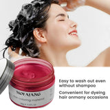 Color de cabello temporal 4.23 onzas de cera de color para hombres y mujeres Pomada de color natural lavable Tinte para el cabello instantáneo para fiesta Cosplay Halloween (rojo) Naty Shop Tinte para el cabello