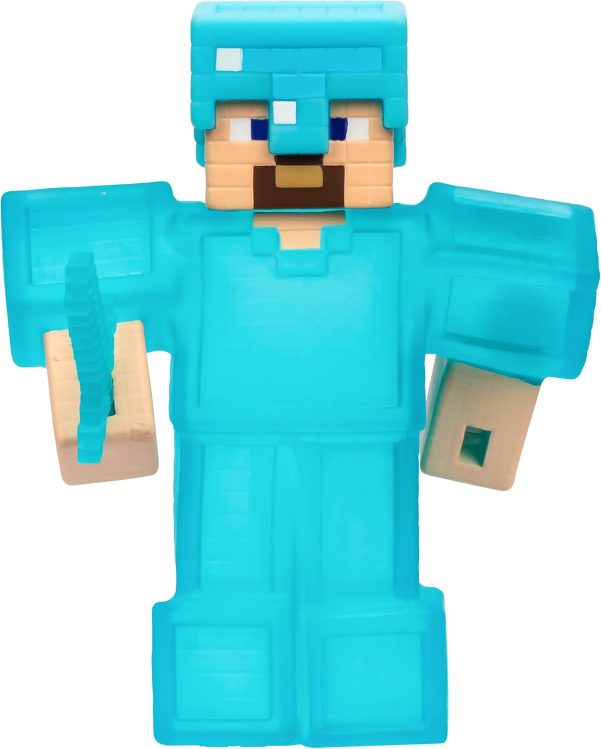 Heroes of Goo Jit Zu - Figura expandible de Minecraft - Steve con armadura y espada de diamantes, relleno pegajoso súper elástico con elemento de diamante oculto en el interior, se expande a figuras de acción de 3 tamaños Naty Shop Steve