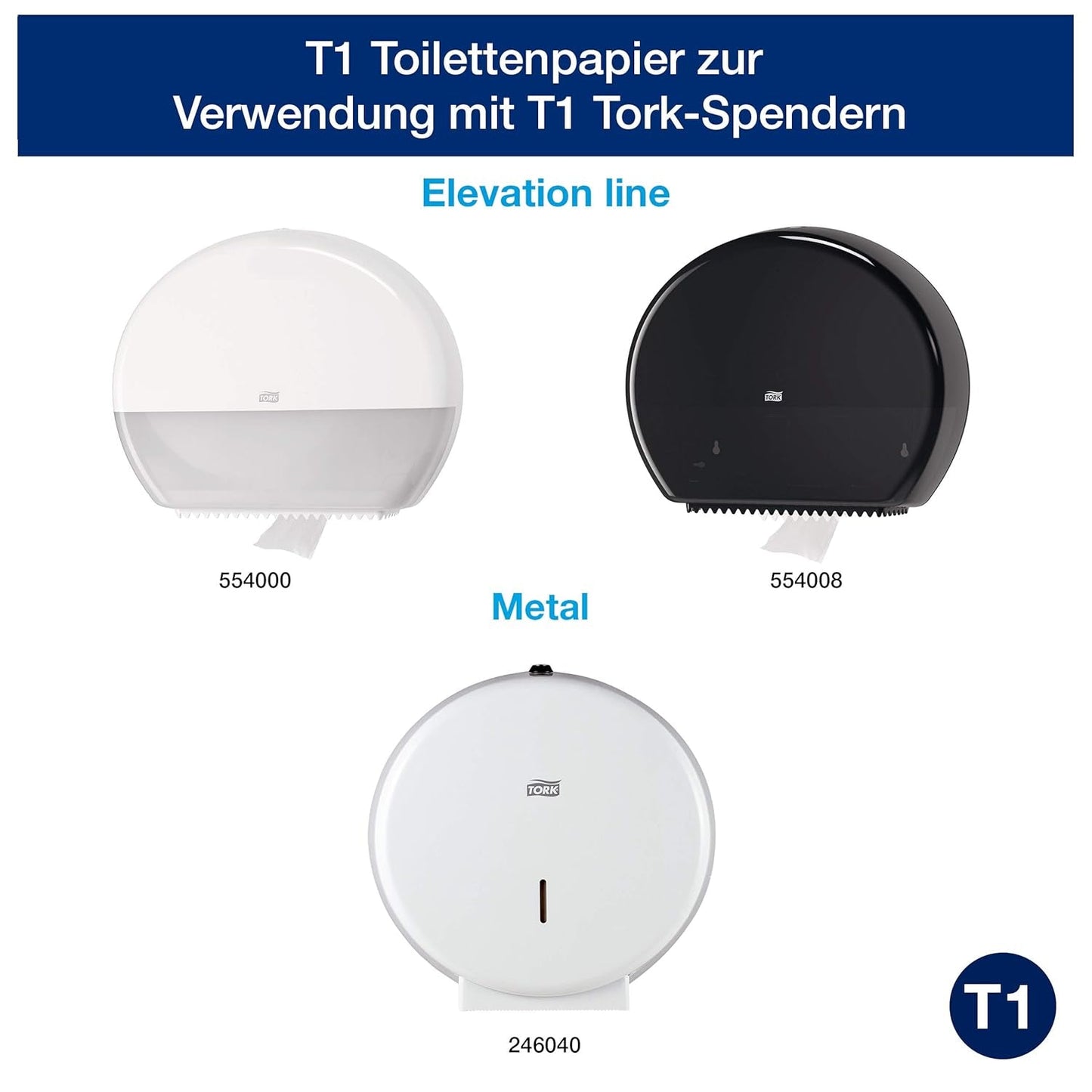 Papel higiénico Tork Jumbo White T1, Advanced, 2 capas, 6×380 M, 472118