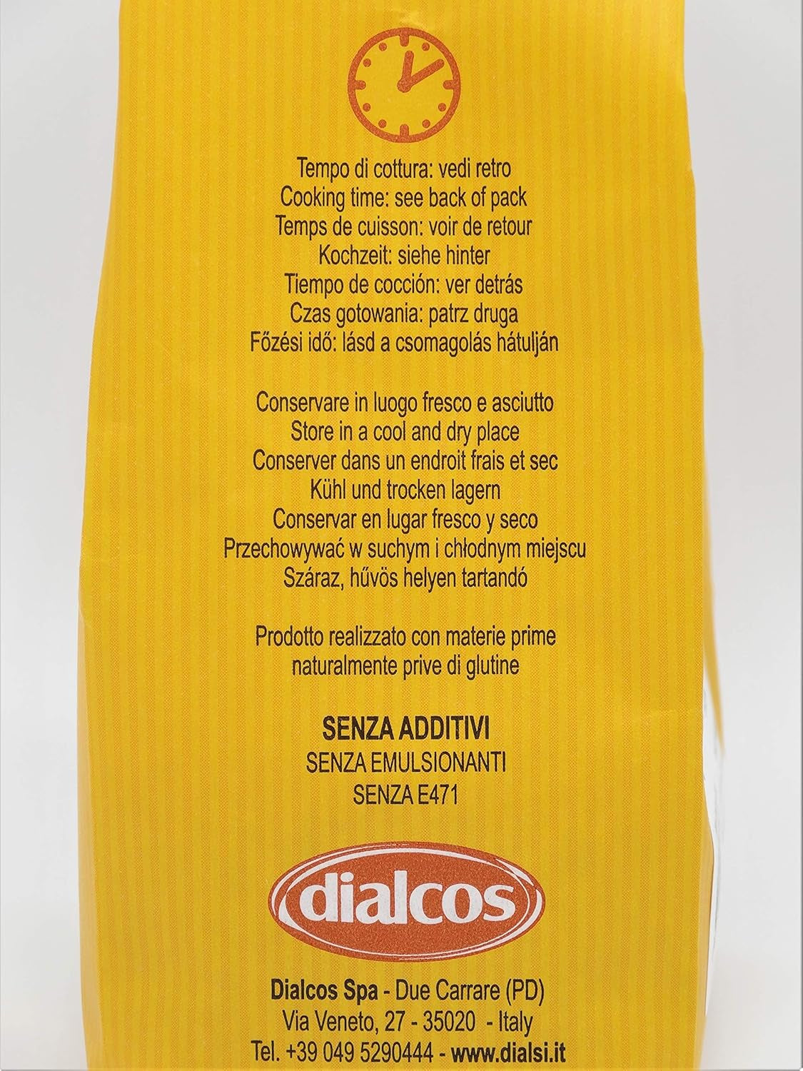 Pasta en forma de estrella Dialsi, pasta de maíz y arroz sin gluten, cocida al bronce, ingredientes 100% italianos, sin aditivos, se cocina en 8-9 minutos, paquete de 300g