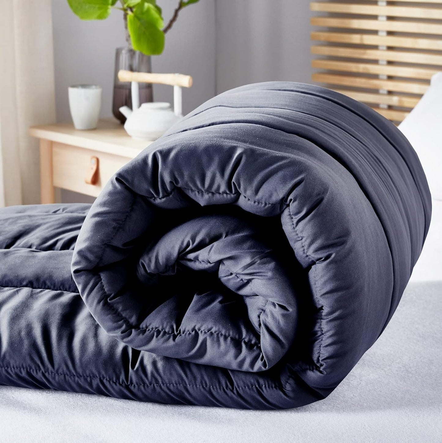 Pikolin Home - Edredón reversible 300 G - Relleno nórdico bicolor - Para cama de 135 - Acogedor, cálido, transpirable, amarillo mostaza, 220 X 220 Cm Edredones y edredones Naty Shop
