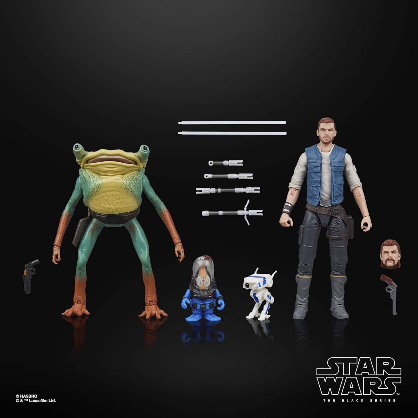 Star Wars Black Series Cal Kestis, Turgle & Skoova Stev, Star Wars Jedi: Survivor Figuras de acción coleccionables (escala 15 cm) Figuras de acción Naty Shop
