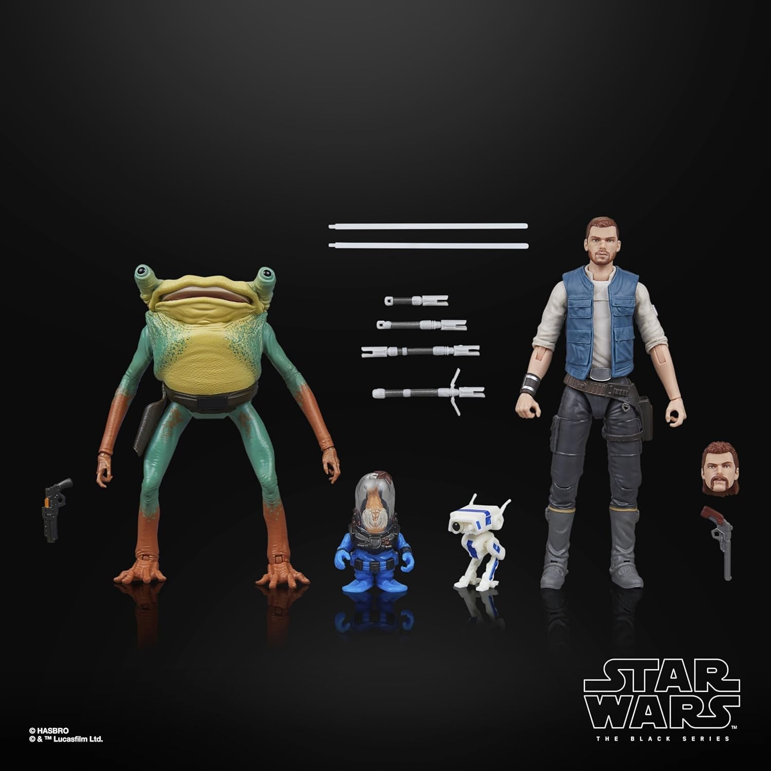 Star Wars Black Series Cal Kestis, Turgle & Skoova Stev, Star Wars Jedi: Survivor Figuras de acción coleccionables (escala 15 cm) Figuras de acción Naty Shop