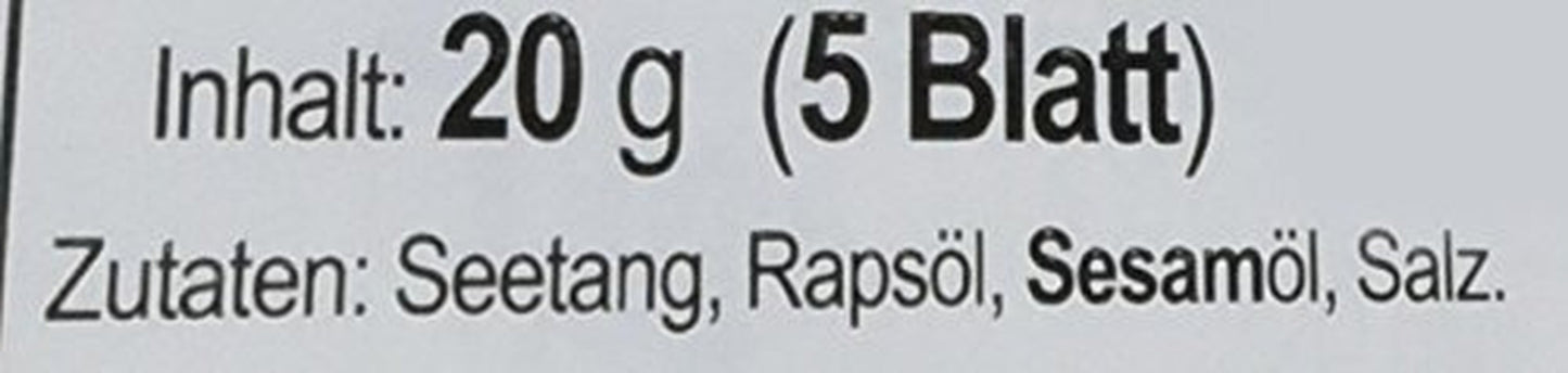 Dongwon Seetang, geröstet, gewürzt (paquete de 1 x 20 g)