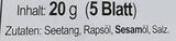 Dongwon Seetang, geröstet, gewürzt (paquete de 1 x 20 g)