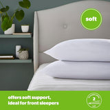 Paquete de 2 almohadas suaves antialérgicas Silentnight, almohadas de apoyo de plumas suaves, ideal para personas que duermen boca abajo, hipoalergénicas y lavables a máquina, paquete de 2 almohadas estándar Naty Shop