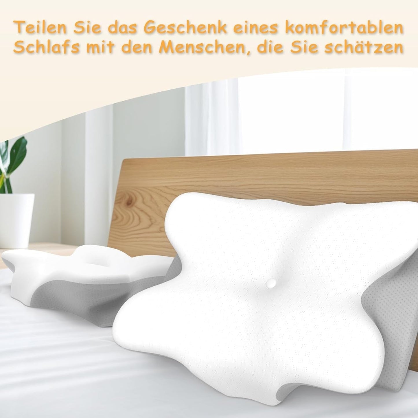 Almohada Cervical Ergonómica Memory Foam con Funda Extraíble Lavable para Dormir Ortopédicamente, Dolor de Cuello y Dolor Abdominal (55X35X13 Cm) Naty Shop Almohadas Ortopédicas Cervicales
