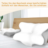 Almohada Cervical Ergonómica Memory Foam con Funda Extraíble Lavable para Dormir Ortopédicamente, Dolor de Cuello y Dolor Abdominal (55X35X13 Cm) Naty Shop Almohadas Ortopédicas Cervicales