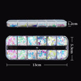 JMEOWIO Nail Glitter 12 Rejillas Sirena Nail Art Decoración Accesorios Diseño de Uñas