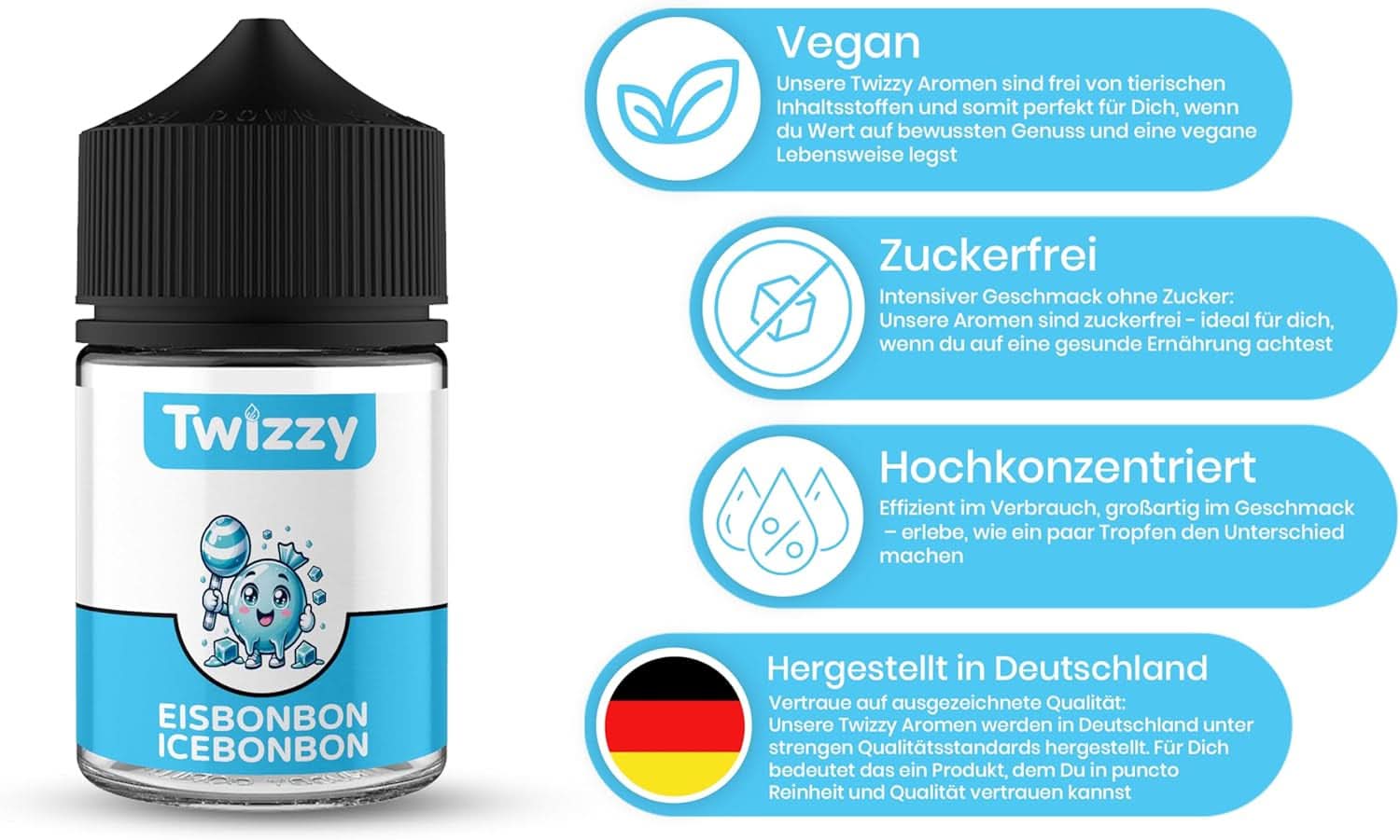 Twizzy Aroma Concentrado Caramelo Hielo, 60 ml Aromas Naty Shop