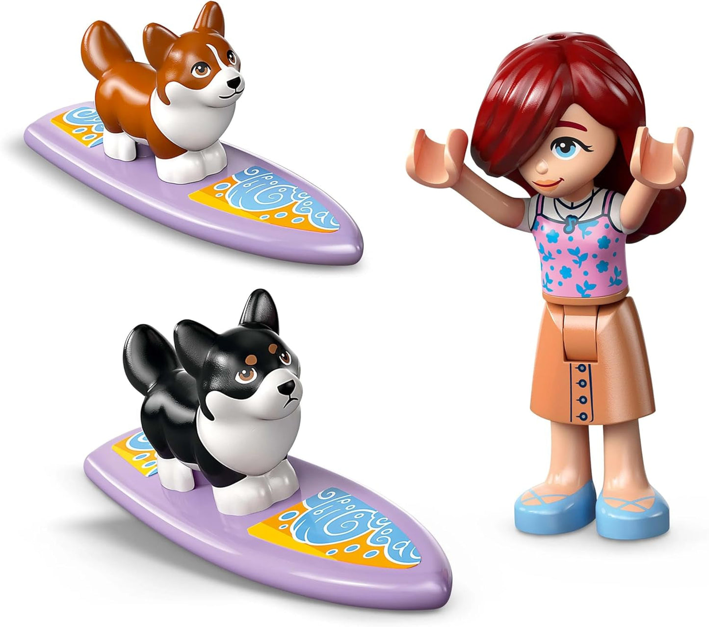 LEGO Friends Aventura en la playa con perros, juguete de construcción para niñas de 6 años, juego de animales con 2 minifiguras y 2 figuras de Corgi, regalo creativo para niños, juego de construcción de aventura con tabla de surf 42641 Juegos de construcción Besuche den LEGO-Store