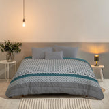 Bleu Câlin Edredón Hermance estampado 1 persona, poliéster, azul/gris, 140 x 200 cm Edredones y edredones Naty Shop Azul/gris/blanco 220 x 240 cm