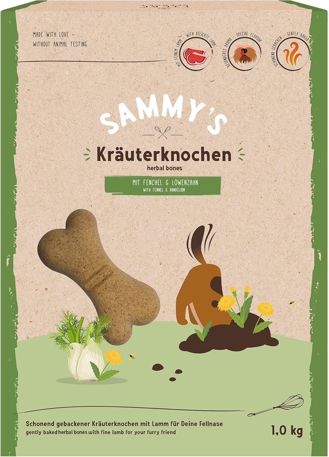 Monedas de muesli de Sammy | Snacks crujientes al horno para perros | Monedas de muesli de 5 cereales para tu amigo peludo grande (más de 30 kg) | 1 kilogramo