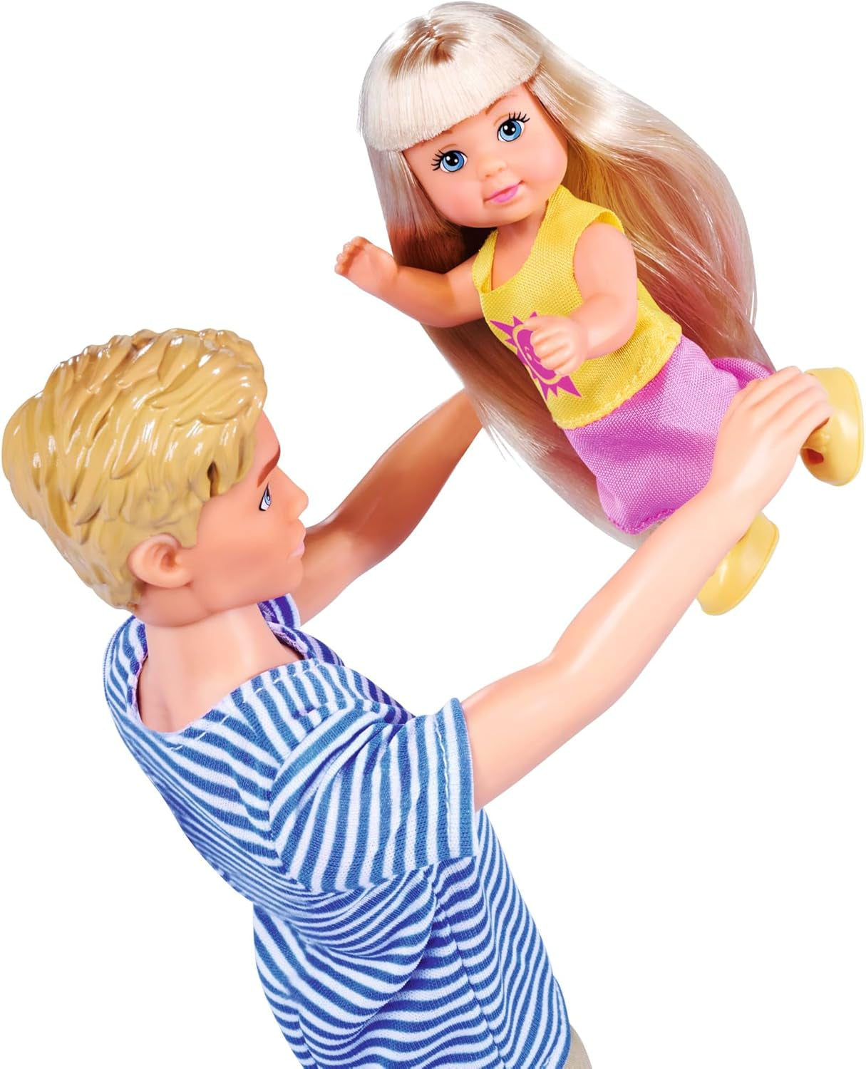 Simba 105733673 - Steffi Love Happy Family, Muñeca Embarazada, Kevin, Evi y Bebé con Cochecito, 11 Piezas, Accesorios, 30 cm, Edad 3+