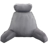 VEVOR Almohada de lectura, almohada de cama (grande) con reposacabezas desmontable, almohada trasera de 3 bolsillos y tela de terciopelo corta lavable y espuma viscoelástica triturada, lateral con asa, para ver televisión, leer, jugar