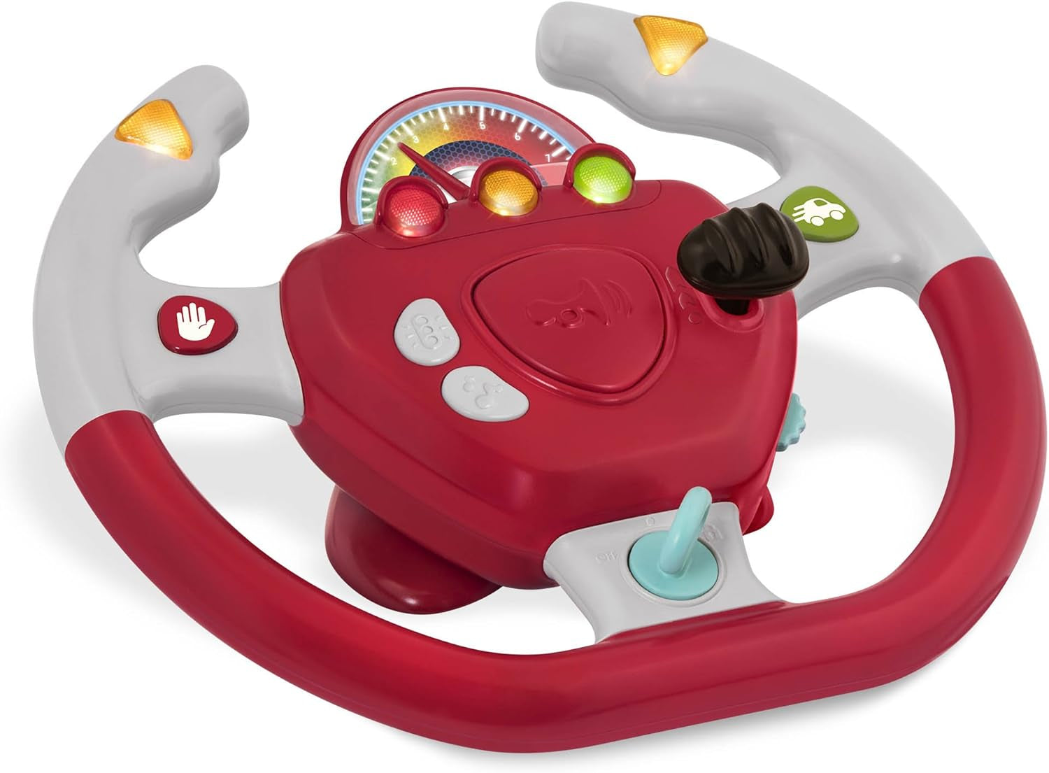Battat Plastic, BT2525Z Volante de Juguete Interactivo, También para Viajes y Paseos en Coche, con Luces y Sonidos para Niños de 2 Años en Adelante, Rojo, Compatible con Coches Juguetes Bebé Naty Shop Volante