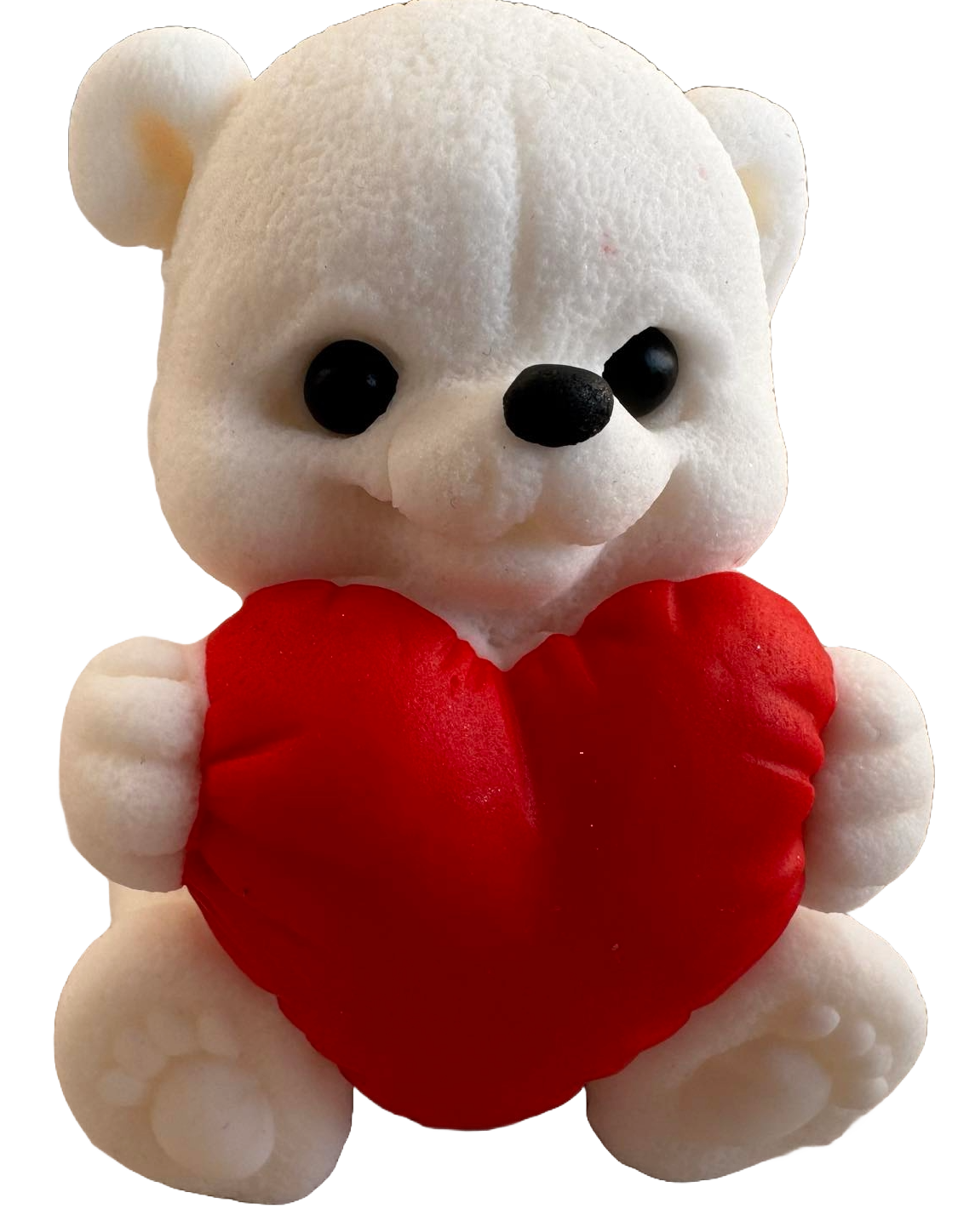 Decoración de pasta de azúcar comestible, Oso blanco con corazón rojo Decoraciones de pasta de azúcar Naty Shop