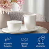 Villeroy & Boch - Taza de leche Afina 170 ml, blanca, apta para lavavajillas, microondas, jarra de leche, accesorio para café, jarra de cerámica, platillo, vajilla, porcelana Premium