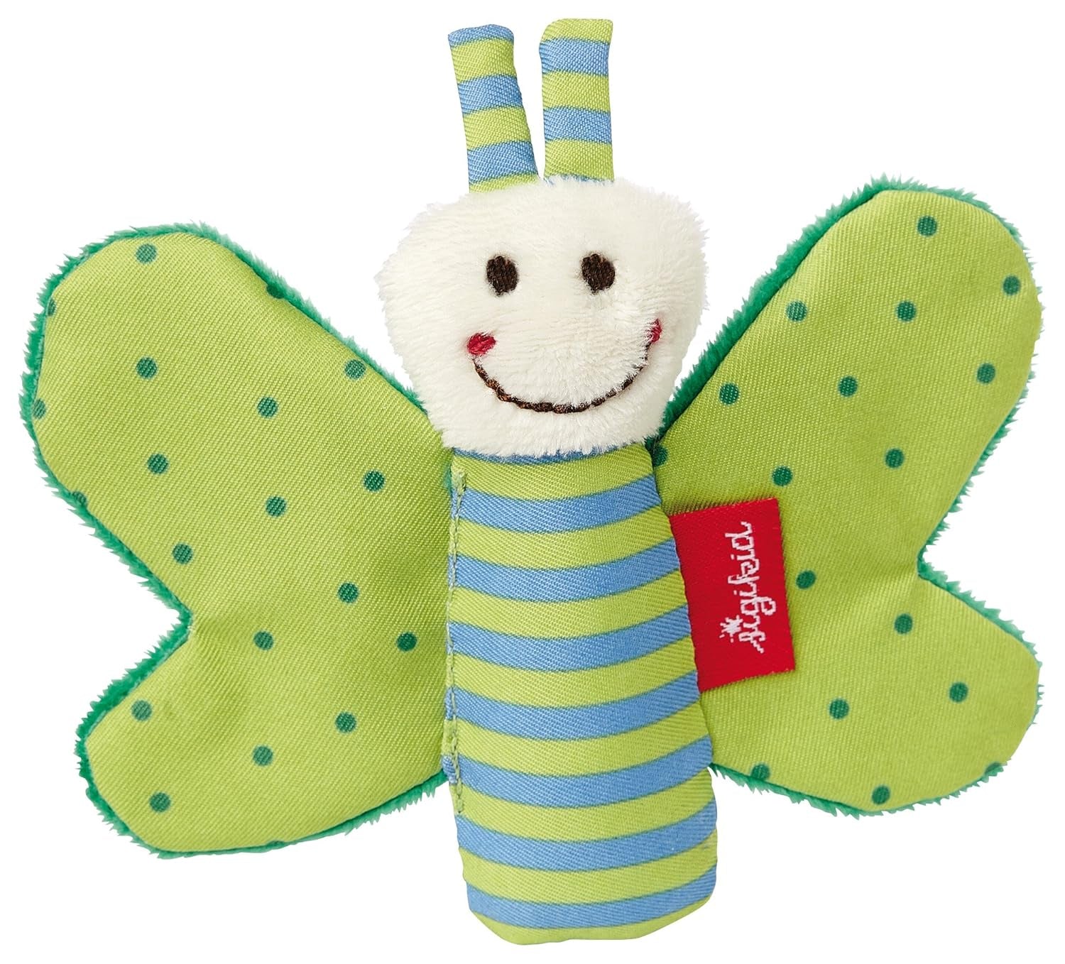 Fehn Estrella de mar crujiente - juguete para agarrar y jugar para bebés y niños pequeños a partir de 0 meses & SIGIKID 41179 juguete de agarre mariposa estrellas rojas y verdes Baby Toys Naty Shop