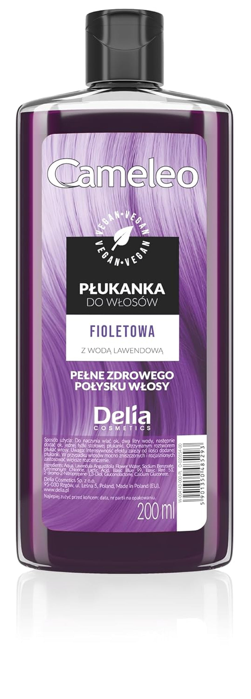 Cameleo - Tónico para el cabello rosa agua de rosas sin tinte amarillo Color de cabello semipermanente - Para cabello rubio y gris - Color y cuidado - Sin parabenos | 200 ml Naty Shop Tinte Capilar Nueva Versión - Violeta 200 Ml (1 pack)