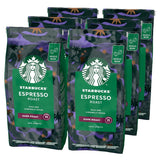 STARBUCKS Espresso Roast, Black Roast, granos de café enteros, 200 g (paquete de 6)