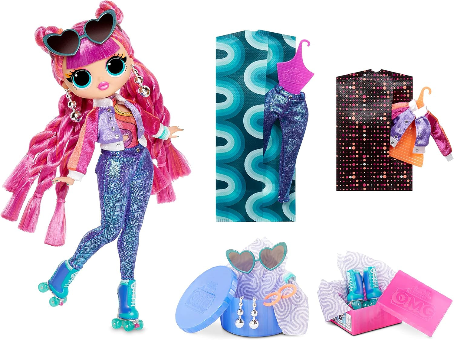 LOL Surprise OMG Fashion Doll 2er-Pack ROLLER CHICK & CHILLAX - Exklusive Puppen mit 40 Überraschungen inkl. Conjuntos y accesorios - 2-en-1 Verpackungs-Spielset - Serie 3 - Für Kinder ab 4 Jahren