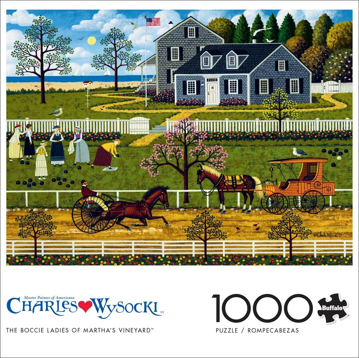 Buffalo Games - Charles Wysocki - Damas de bochas de Marthas Vineyard - rompecabezas de 1000 piezas Puzzle Naty Shop