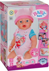 BABY Born Emma - muñeca bebé 43 cm - 10 funciones incluidos accesorios y colchón - Funciona completamente sin pilas - Apto para niños a partir de 3 años