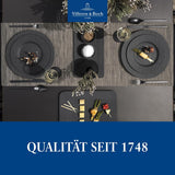 Villeroy & Boch Manufacture Rock Starter Set, 6 piezas, negro, apto para lavavajillas y microondas, vajilla negra mate, vajilla, cubiertos, porcelana premium