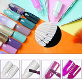 Expositor de uñas, 40 barras de esmalte de uñas artificiales, cápsulas, práctico abanico, decoración de uñas