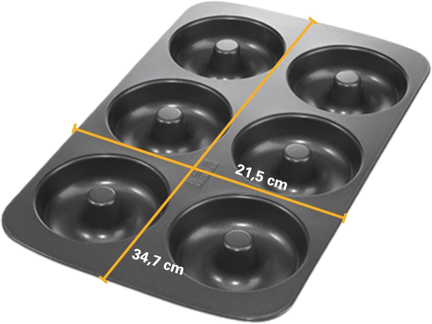 Birkmann, Easy Baking, Donutblech, Backform Für 6 Donuts, Mit Hochwertiger Antihaftbeschichtung, Ø 9 Cm, Mit Rezept, 881631 Moldes y bandejas para hornear Naty Shop