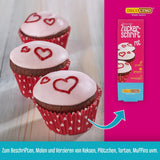 Decocino Letras de azúcar rojo - Letras para colorear alimentos - Práctico tubo para etiquetar fondant y glaseado - ¡Decoraciones para hornear pasteles, tartas y cupcakes! (Paquete de 2)