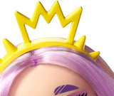 Mattel Hello Kitty GWW98 - Figura Sanrio Badtz-Maru y Jazzlyn Puppe (aprox. 25,4 cm) con accesorios y accesorios, cabello largo lila y atuendo moderno, peajes para niños de 3 años