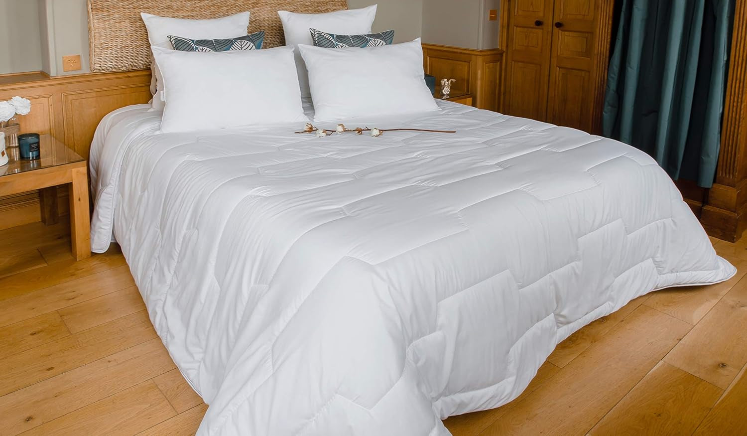 COLAS NORMAND edredón antiácaros y antibacteriano, ligero, 260 X 240 cm, efecto duradero, perfecta higiene, microfibra, suave y confortable, lavable, blanco 53130250 Edredones y edredones Naty Shop