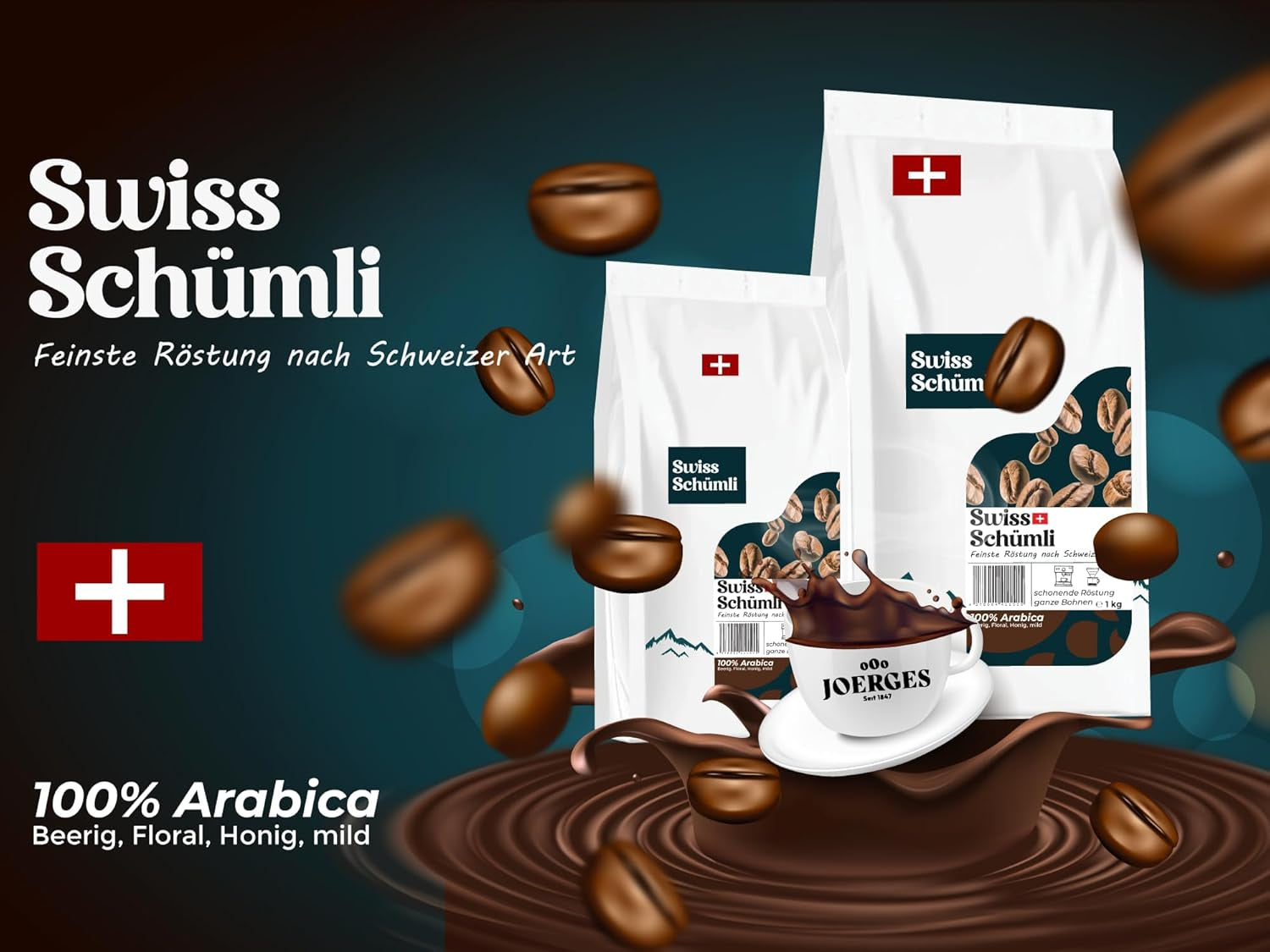 Con más de 175 años de experiencia: Schwiizer Schüümli Café suizo Schümli en grano 1 kg – Tostado ligero para un fino café Schümli, crema perfecta, intensidad 2/5, acidez 1/5 – para disfrutar de un verdadero café