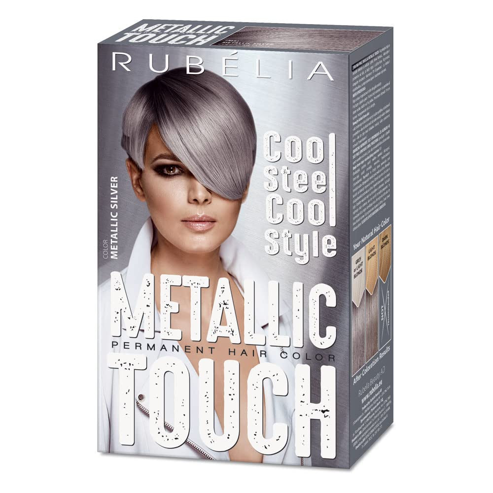 Tinte permanente para el cabello Metallic Touch - Plata metalizado, 1 paquete - 115 ml Naty Shop Hair Dye Default Title