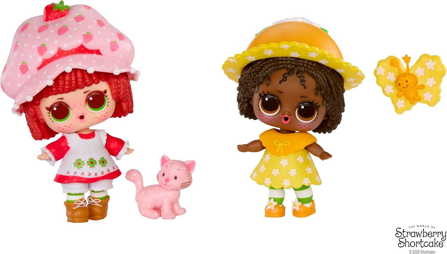 Jajaja ¡Sorpresa! Loves Strawberry Shortcake Tots - Muñecas perfumadas coleccionables con 7 sorpresas, mascota, moda, zapatos, sombrero, juego con casa convertible de Strawberry Shortcake, a partir de 4 años