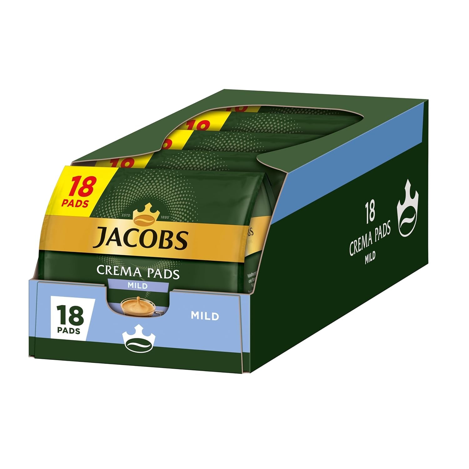 Jacobs Pads Crema Mild, Compresas compatibles con Senseo, 5 x 18 Getränke, 90 Kaffeepads
