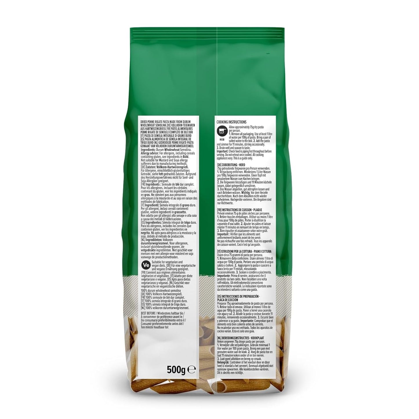 Penne Rigate integral de Amazon, 500g