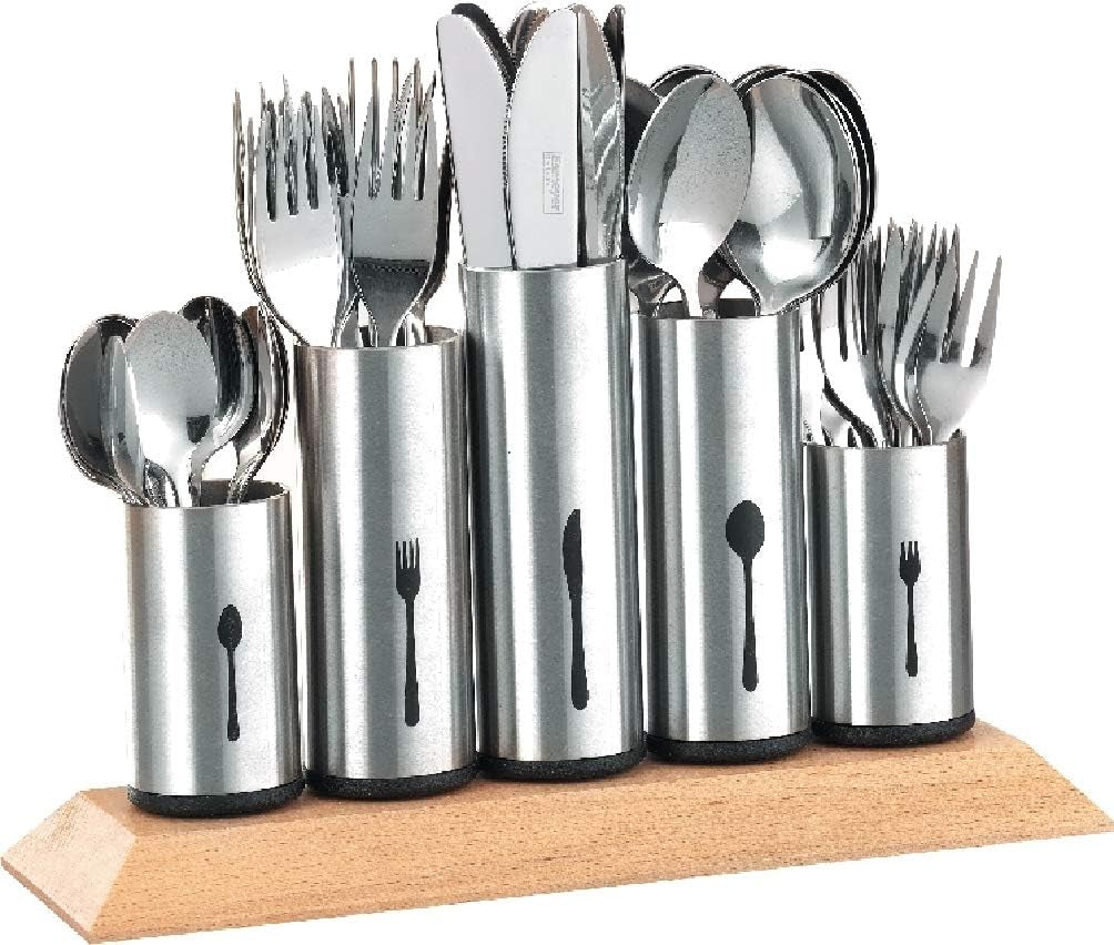 Portacubiertos de acero inoxidable, 1 paquete, Plata Naty Shop Kitchen