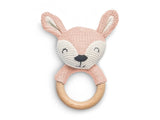 Jollein 101-001-67008 Mordedor de caucho natural Galleta osito de peluche