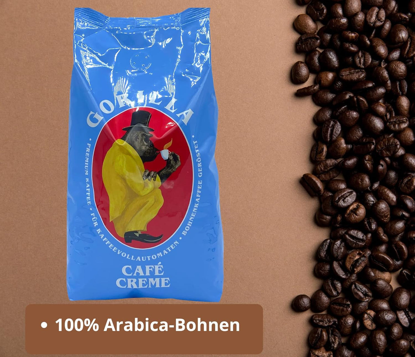 Crema de café gorila 3x 1000g Pastelería Joerges + Jassas | Café Arábica Paquete de 3 1kg