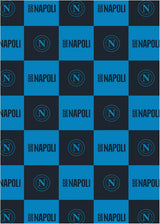 SSC Napoli, manta suave con logo, manta calentita para sofá y cama, medida 150 X 210 cm, tacto suave, azul claro, producto oficial Hermet Beds and Blankets Azul claro 150X210